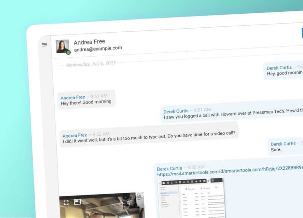 Screenshot of Enterprise Email Hosting group chat feature.