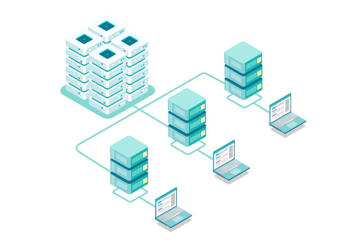 Vector image of Linux virtual private servers.