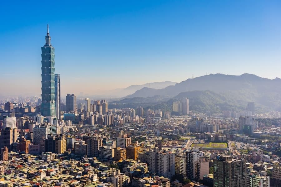 Taipei cityscape featuring the prominent Taipei 101 skyscraper, headquarters of our advanced server hardware facilities serving the global tech industry.